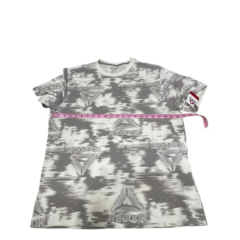 Reebok Mens Classic Graphic T-Shirt Beige/Gray L Cotton‎ Blend